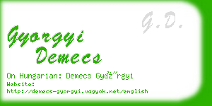 gyorgyi demecs business card